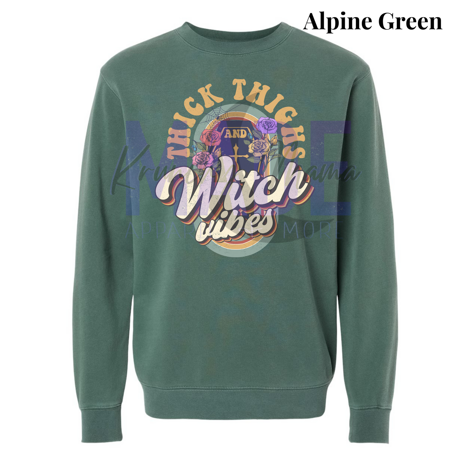 Thick Thighs & Witch Vibes Retro Crewneck